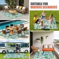 thumbnail image 4 of Palm Leaves Outdoor Rug for Patio/Deck/Porch, Non-Slip Large Area Rug 5 x 8 Ft, Green Blue Tropical Plants Summer Country Indoor Outdoor Rugs Washable Area Rugs, Reversible Camping Rug Carpet Runner, 4 of 8