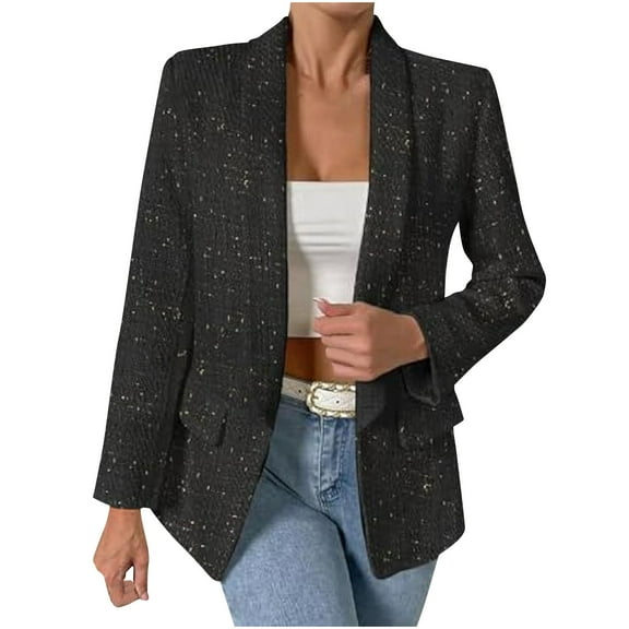 ZVNAΖH Womens Casual Blazers Lightweight Long Sleeve Jackets Mid Length Open Front Cardigan Business Blazers with Pockets