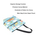 thumbnail image 3 of FORMRS Womens Canvas Tote Bag with Zipper Inner Pocket Shoulder Handbag, Cartoon Train Pattern, 3 of 7