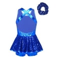 thumbnail image 2 of JanJean Girls Sparkle Dance Clothes for Jazz Latin Hip Hop Ballet Ballroom Dance Costume Backless Royal Blue 6, 2 of 7