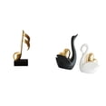 thumbnail image 1 of Escultura de nota musical, estatua de cisne, figura de escritorio, adorno de mesa de cerámica moderna con forma de animal, resina resistente, adecuada, 1 of 8