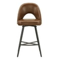 thumbnail image 4 of Weston Home Krista 24" Metal Swivel Mid Back Counter Stools, Set of 2, Brown, 4 of 10