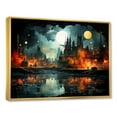 thumbnail image 2 of Designart "The Outlined Onyx Industrial Skyline" Factories Floater Framed Wall Decor, 2 of 5