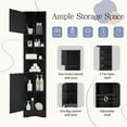 thumbnail image 2 of Aukfa Corner Wood Cabinet Tall Bathroom Storage Cabinet with Two Doors and Adjustable Shelves, Black, 2 of 8