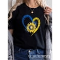 thumbnail image 2 of Heartbeat Blue Yellow Women Print T-shirt Girl Y2K Short Sleeve Tee Tops Lady 90S Sweetshirts Female Harajuku Clothing, 2 of 7