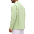 thumbnail image 3 of INSPIRE CHIC Men's Cuban Guayabera Shirt Long Sleeve Button Down Casual Summer Beach Shirts M Light Green, 3 of 5
