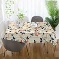 thumbnail image 3 of Yayeee Tablecloths 60" x 90" Rectangle Wrinkle Resistant Party Table Cover, Beige Leaves Plaid, 3 of 8