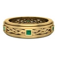 thumbnail image 4 of Wedding Bands for Men 7 MM Princess Cut Emerald 14K Gold 0.60 CTW, 4 of 5
