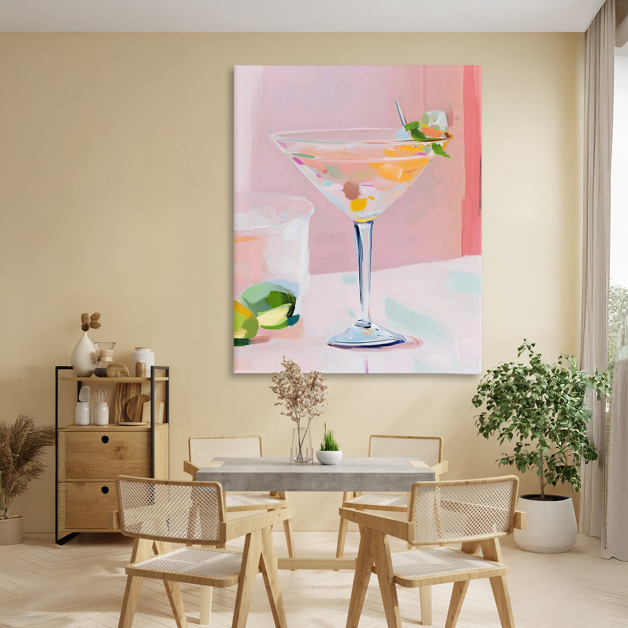 Stupell Industries Pink Martini Bar with Lime Canvas Wall Art, design by The Prints Vibe