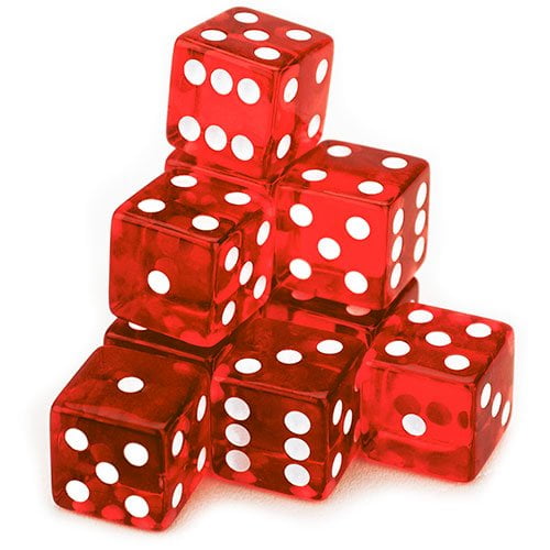 Classic Six-Sided Board Game d6 Pipped Dice, 19mm Red, 10-pack ...