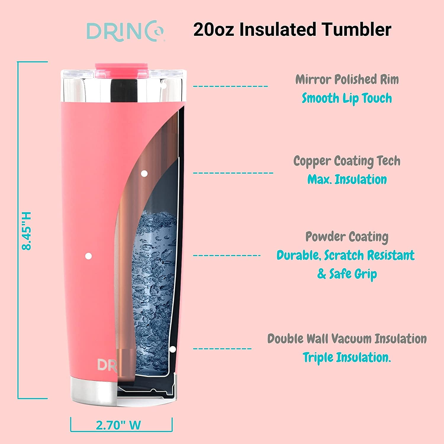 DRINCO® Stainless Steel Tumbler (30 oz.) – Vesper Wine & Beverages