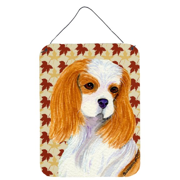 Cavalier Spaniel Fall Leaves Portrait Wall or Door Hanging Prints