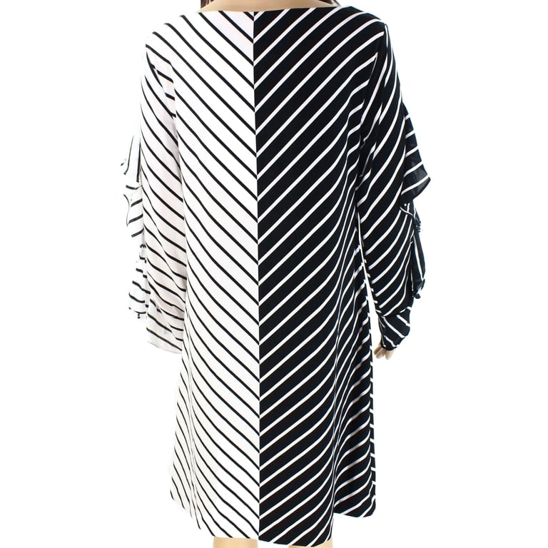 alfani black and white dress Alfani Black Size 12P Short Short Sleeve Dress  True Fashionistas