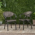 thumbnail image 3 of GDF Studio Caralee Outdoor Parisian Cafe Chair, Black and Dark Brown, 3 of 10