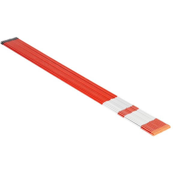 KFFKFF Driveway Markers, 20Pcs 58 in Length, 5/16 in Diameter, High-Visibility Reflective Poles with 12 in Steel Drill Tips, Fiberglass Snow Sticks for Parking Areas, Pathways, and Snow Clearing
