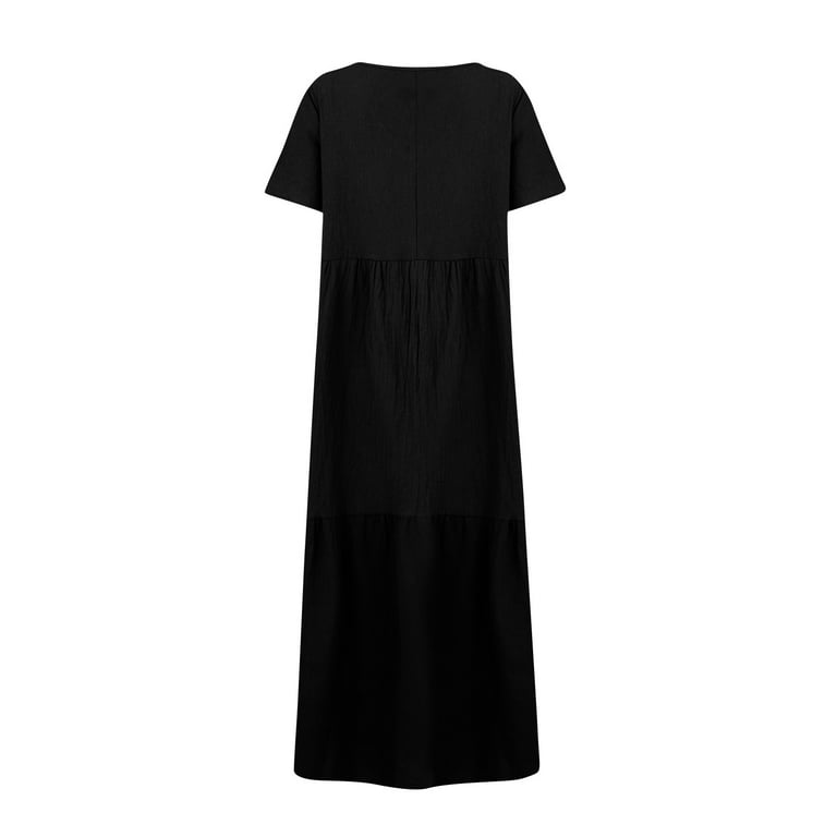 black cotton tiered maxi dress Tiered Cotton Cut-Out Maxi Dress