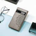 thumbnail image 5 of SaniMore for Google Pixel 7 6.3" 2022 Wallet Case with Embossed Mandala PU Leather Flip Protection Wrist Strap Credit Card Holder Pocket Kickstand Shockproof Case For Google Pixel 7, Gray, 5 of 6