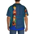 thumbnail image 3 of Lsque Scooby-Doo print Men's Cuban Collar Short Sleeve Shirt Summer Beachwear Casual Button Down Fashionable Vacation Leisure Shirt-Small, 3 of 7