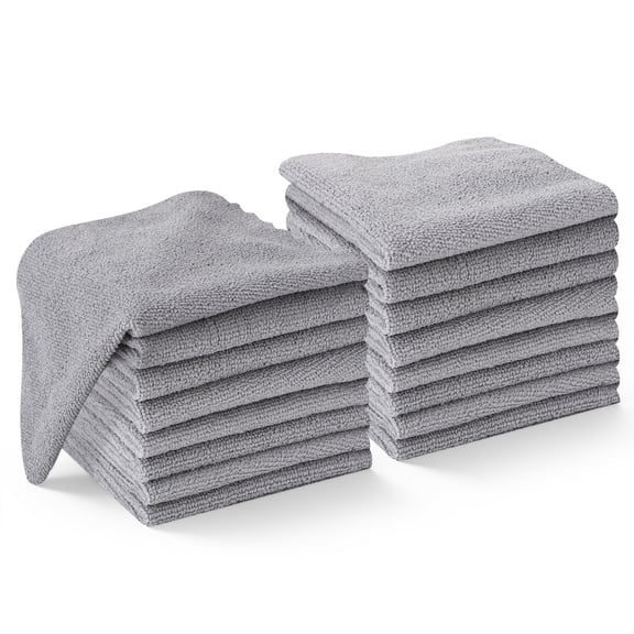 LUIISIS 16 Pack Absorbent Microfiber Cleaning Cloth, Reusable Cleaning Rags Bulk, Lint Free Washable Microfiber Rags for Home, Kitchen or Shop, 10.6''x10.6''