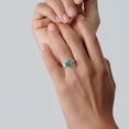 thumbnail image 4 of Gem Stone King 925 Sterling Silver Green Malachite Ring for Women (3.12 Cttw, Cushion 8MM, Available in Size 5, 6, 7, 8, 9), 4 of 5