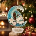 thumbnail image 5 of Clearance! Coastal Gnome Wave Moon Acrylic Christmas Ornament, Hanging Christmas Decorations Outdoor Indoor, Nautical Seashell Poinsettia Xmas Keepsake Gift for Christmas Tree & Wreath Holiday Decor, 5 of 8