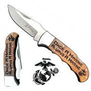 US Marine Corps Gifts | "Once A Marine Always A Marine" engraved pocket knife USMC Gifts for Him SEMPER Fi Personalized