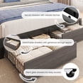 thumbnail image 4 of Bolvdo Full Bed Frame with Headboard and Storage, 2-Tier Storage Headboard & Foot-Board Drawers, Rustic Grey, 4 of 8