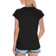 thumbnail image 2 of TEMOFON Womens Cap Sleeve Tops Plain Pleated T-shirts Casual Loose Tank Top Solid Color Basic T-shirts, 2 of 6