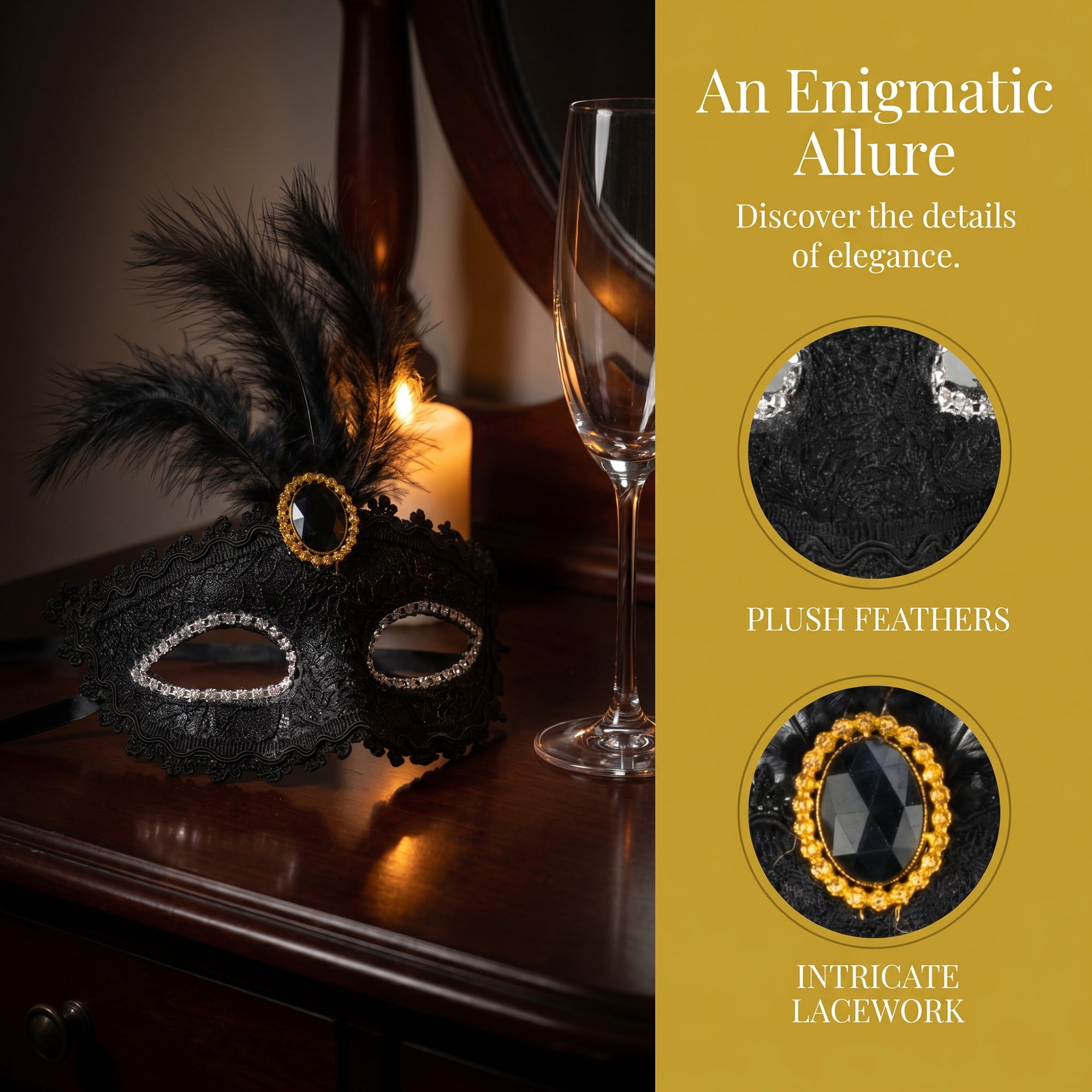 Unique Bargains Feather Masquerade Venetian Half Face Mask for Halloween Black 8.3" x 6.3"