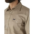 thumbnail image 6 of Mens Cowboy Cut Long Sleeve Work Shirt Khaki, 6 of 8