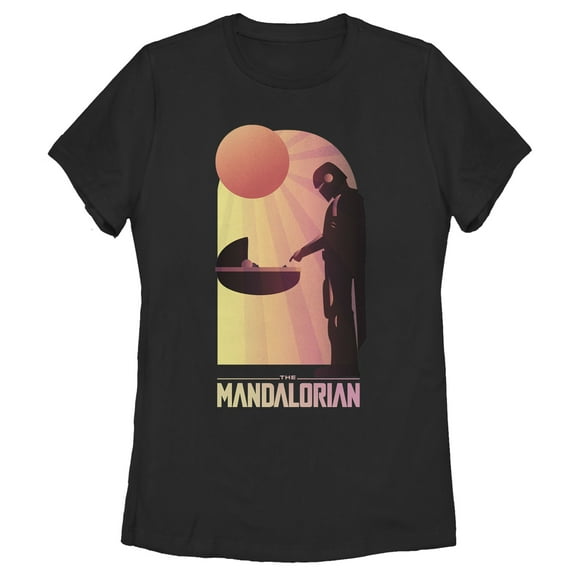 Women's Star Wars: The Mandalorian The Child and Bounty Hunter Connection Made Graphic Tee Black Small