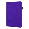 thumbnail image 6 of Case for iPad Mini 7th Gen 8.3" 2024/Mini 6th Gen 8.3" 2021, Multi-Angle Viewing Folio Stand Smart Shell Embossed Pattern PU Leather Cover with Auto Sleep/Wake Pencil Holder Card Slot Case, Purple, 6 of 7