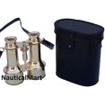 thumbnail image 1 of Nautical Captain's Brass Binoculars with Leather Case 6", 1 of 4