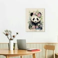 thumbnail image 3 of COMIO Cute Panda Canvas Print Wall Art for Kids Room, Watercolor Animal Panda Portrait Picture Paintings Vintage Framed Artwork for Bathroom Bedroom Living room Office Wall Decor, 3 of 5