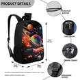 thumbnail image 3 of Uorisanigo Space Planet School Backpack Set with Lunch Bag Pencil Pouch Bag Water Bottle Holder Pouch, 4 PCS, Girls, Bookbag School Daypacks for Elementary Middle, 3 of 7