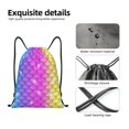 thumbnail image 4 of Xecao Rainbow Scales2 Pattern Sports Drawstring Backpack - String Swim Gym Bag with Wet Proof Pocket for Women&Men-Medium, 4 of 6
