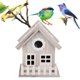 thumbnail image 1 of Ganfancp 1 Ofertas y Liquidaciones 1Pc Creativo Montado En La Pared de Madera Birdhouse Nido de Pájaros Al Aire Libre, 1 of 7