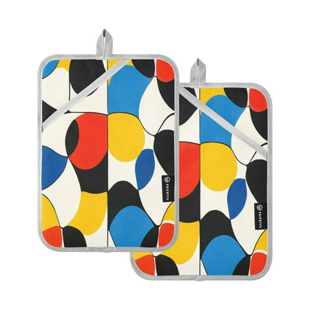 

Vzayy Kitchen Pot Holders Sets Heat Resistants for Cooking Baking Colourful Elemental Chart