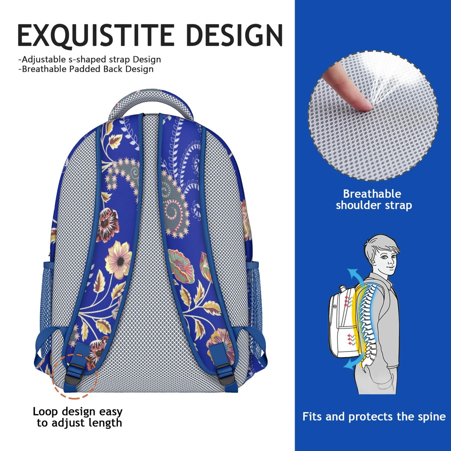 Boho Chic Paisley Backpack - Waterproof & Lightweight Bookbag for College Students & Commuters