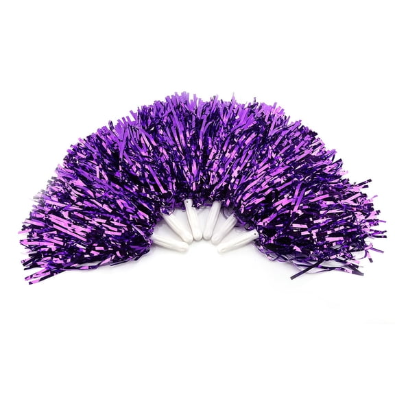 7 Colors 6Pcs Cheerleader Pompom Dance Party Accessories - Dance Costume for Graduation Noise Makers and Sporting Events Makers [Purple]
