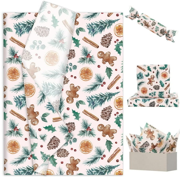 Papel de Seda Navideño JarThenaAMCS 14x20 Pulgadas 100 Hojas