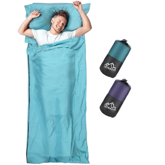 LSTRAGY Sleeping Bag Liner, Adult Sleep Sack & Travel Sheets, Lightweight Single and Portable Camping Sleeping Bag Liners - Ideal for Traveling, Hostels and Camping