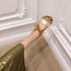 thumbnail image 5 of Sandalias de verano para mujer de tacón bajo de cuero de microfibra de color sólido a la moda Wmkox8yii shjk7300, 5 of 9