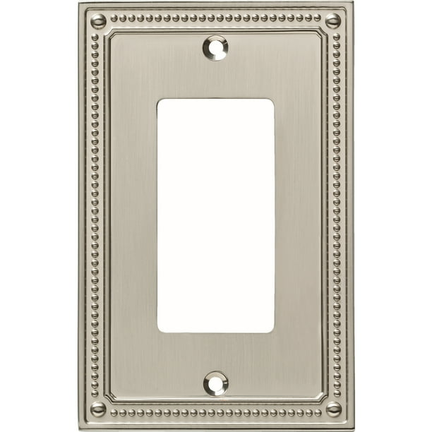 Franklin Brass Classic Beaded Single Decorator Wall Plate In Satin Nickel Com - Nickel Finish Wall Plates Franklin Brass Classic Beaded Single Decorator Wall Plate In Satin Nickel Com - Nickel Finish Wall Plates