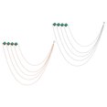 thumbnail image 1 of Pinzas de broche de cadena de strass Uxcell, 2 piezas de cadena de borlas de strass cuadradas en azul, 1 of 7