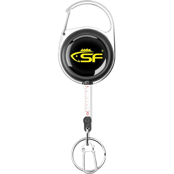 Fly Fishing Zinger Retractor with Retractable Measuring Tape Style for Anglers Tools and Gears Holder Combo Black