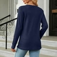 thumbnail image 6 of BLVB Womens Spring Fall Tunic Tops V Neck Button Long Sleeve Shirts Solid Casual Comfy Ladies Dressy Blouses, 6 of 6