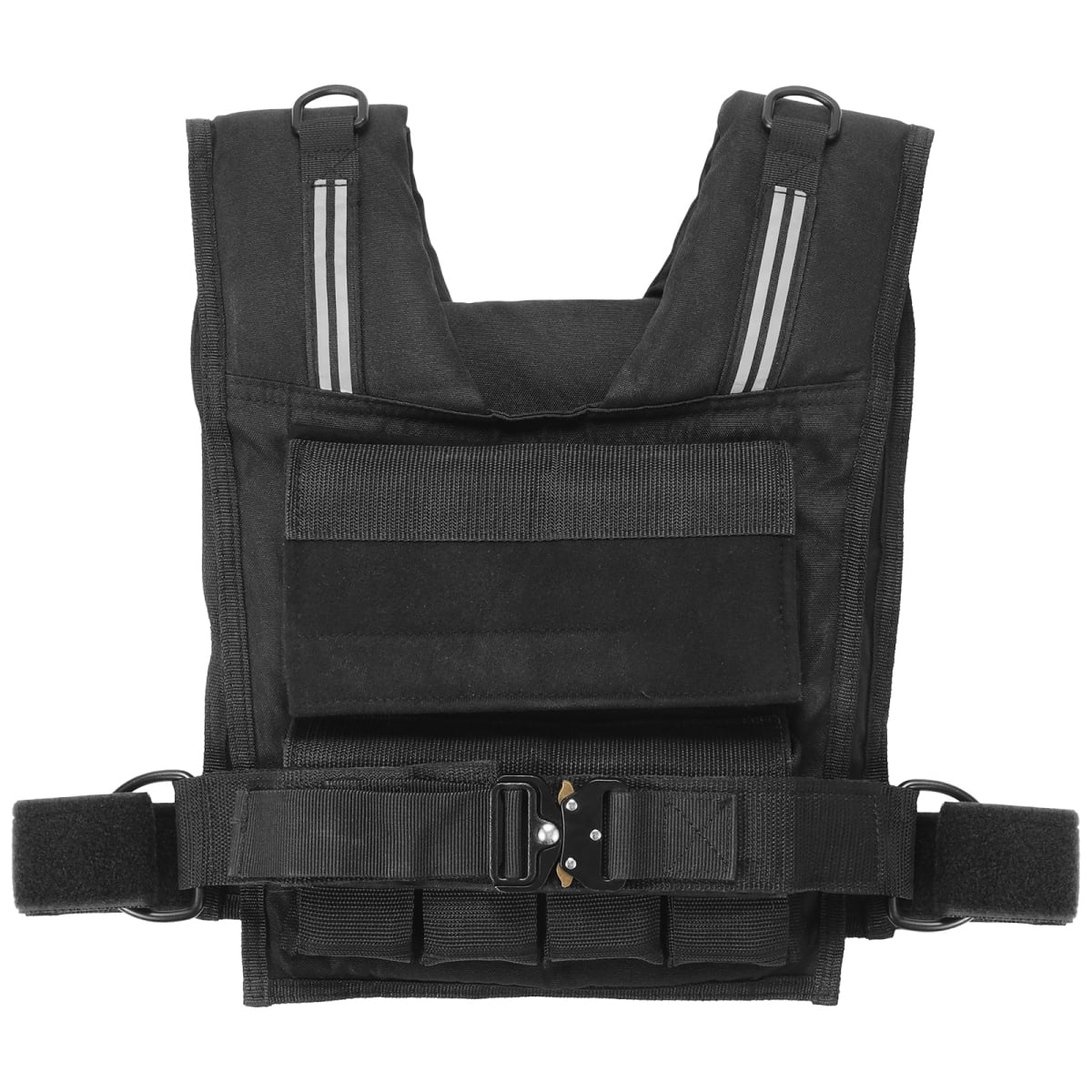 ZHICHUN 35lb Adjustable Weighted Vest for Men & Women, Strength Training Running Equipment with 16 Removable Iron Blocks, Quick-Release Buckle & Reflective Stripes (Black)