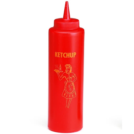 12 oz Nostalgia Squeeze Bottle, Ketchup, Cone Tip, 38 mm