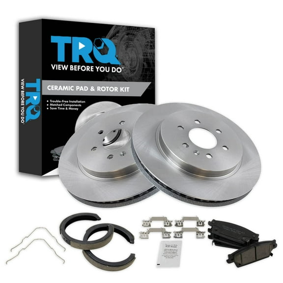 TRQ Rear Ceramic Brake Pad & Rotor Kit Fits 2004-2009 Cadillac SRX BKA28489